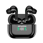Auricular Desportivo TWS awei T29P Bluetooth V5.0 com Ecrã LED Digital, IPX4 à prova de água, com Caixa de Carregamento