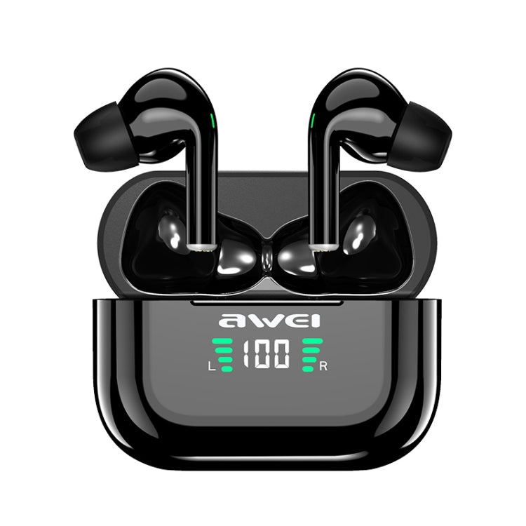 Auricular Desportivo TWS awei T29P Bluetooth V5.0 com Ecrã LED Digital, IPX4 à prova de água, com Caixa de Carregamento