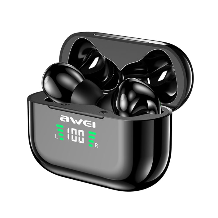 Auricular Desportivo TWS awei T29P Bluetooth V5.0 com Ecrã LED Digital, IPX4 à prova de água, com Caixa de Carregamento