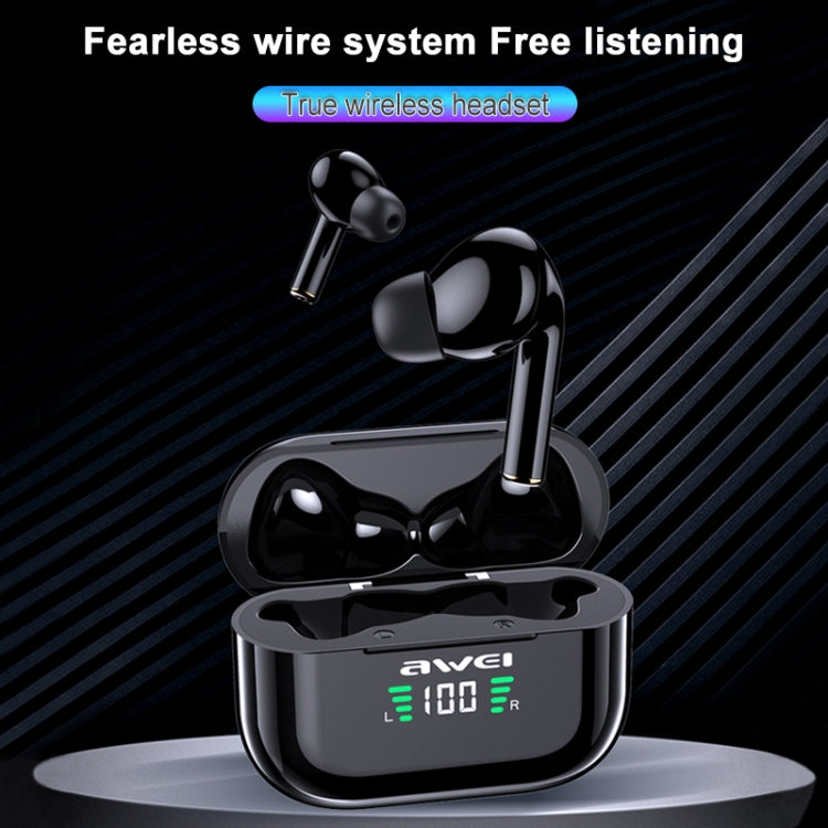Auricular Desportivo TWS awei T29P Bluetooth V5.0 com Ecrã LED Digital, IPX4 à prova de água, com Caixa de Carregamento