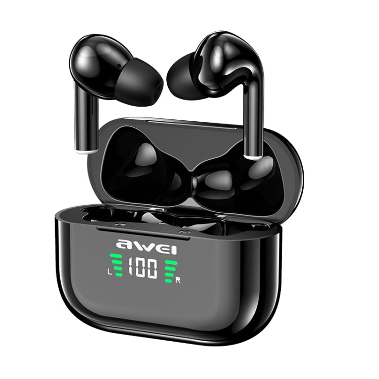Auricular Desportivo TWS awei T29P Bluetooth V5.0 com Ecrã LED Digital, IPX4 à prova de água, com Caixa de Carregamento