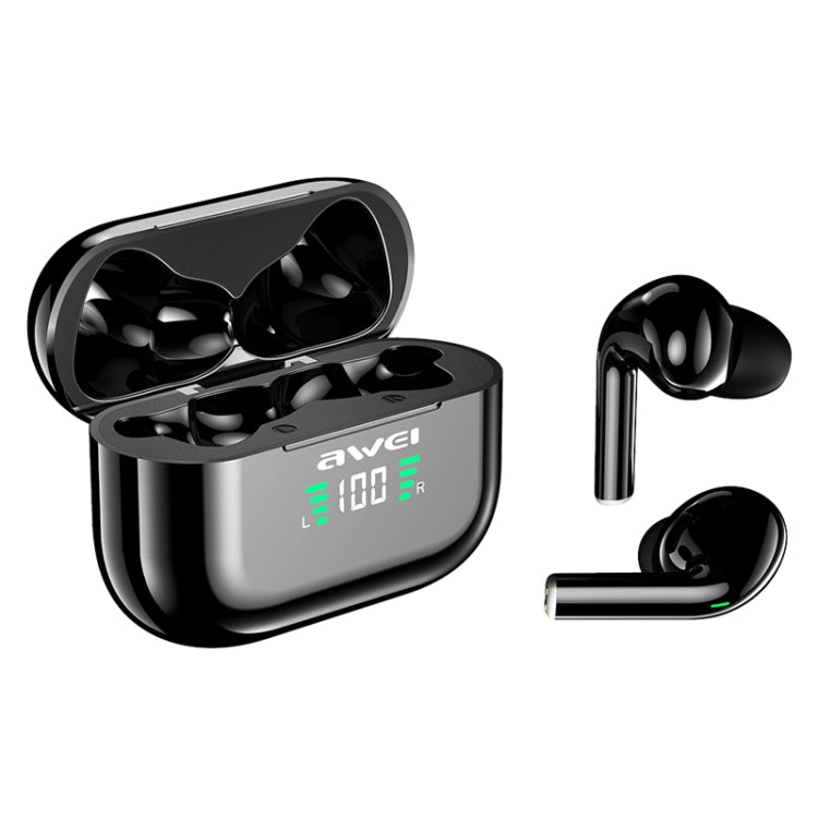 Auricular Desportivo TWS awei T29P Bluetooth V5.0 com Ecrã LED Digital, IPX4 à prova de água, com Caixa de Carregamento