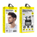 Auricular Desportivo TWS awei T29P Bluetooth V5.0 com Ecrã LED Digital, IPX4 à prova de água, com Caixa de Carregamento