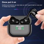 Auricular Desportivo TWS awei T29P Bluetooth V5.0 com Ecrã LED Digital, IPX4 à prova de água, com Caixa de Carregamento