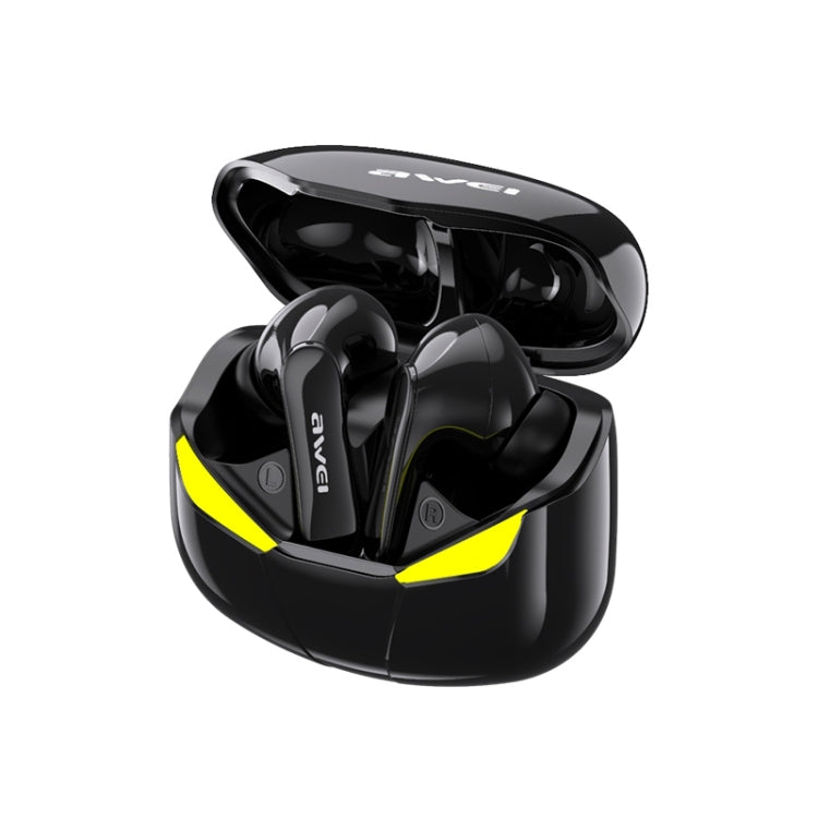 Auricular Desportivo TWS awei T35 Bluetooth V5.0 Modo Duplo para Jogos, IPX5 à prova de água, com Caixa de Carregamento