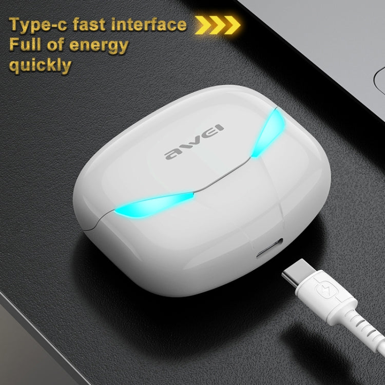 Auricular Desportivo TWS awei T35 Bluetooth V5.0 Modo Duplo para Jogos, IPX5 à prova de água, com Caixa de Carregamento