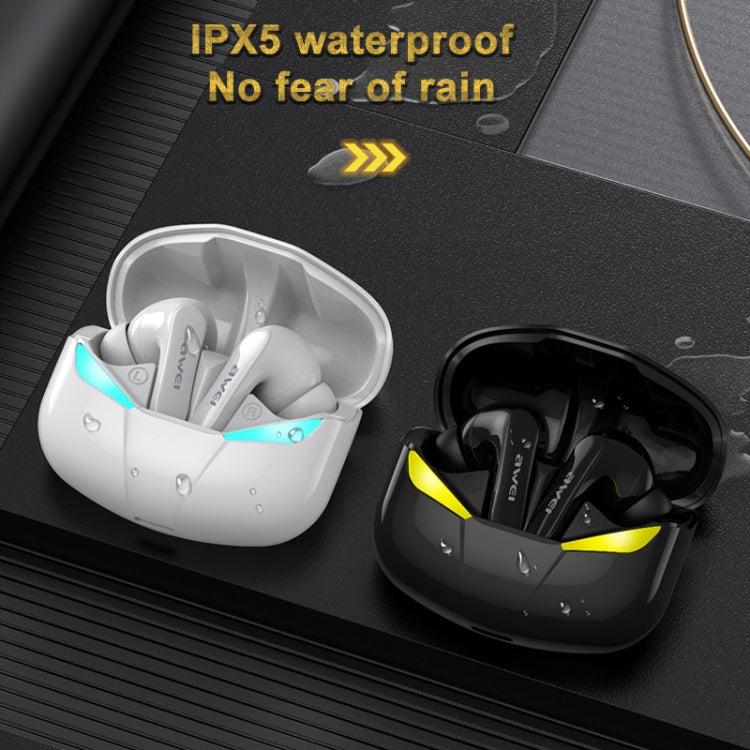 Auricular Desportivo TWS awei T35 Bluetooth V5.0 Modo Duplo para Jogos, IPX5 à prova de água, com Caixa de Carregamento
