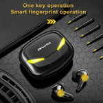 Auricular Desportivo TWS awei T35 Bluetooth V5.0 Modo Duplo para Jogos, IPX5 à prova de água, com Caixa de Carregamento