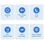 Auricular Desportivo TWS awei TA1 Bluetooth V5.0 com Cancelamento de Ruído ANC, IPX4 à prova de água, com Caixa de Carregamento