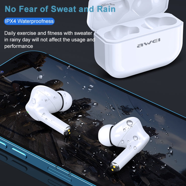 Auricular Desportivo TWS awei TA1 Bluetooth V5.0 com Cancelamento de Ruído ANC, IPX4 à prova de água, com Caixa de Carregamento