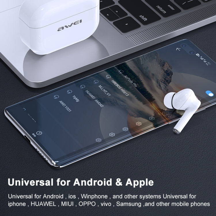 Auricular Desportivo TWS awei TA1 Bluetooth V5.0 com Cancelamento de Ruído ANC, IPX4 à prova de água, com Caixa de Carregamento