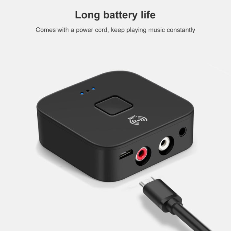 Receptor Bluetooth B11 5.0 AUX NFC para Adaptador de Áudio 2 x RCA, B11