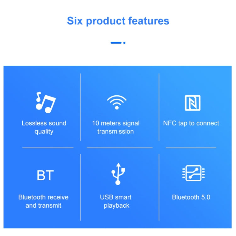 Receptor Transmissor Bluetooth NFC BT19 5.0 para Auricular e Leitor de Áudio de Carro