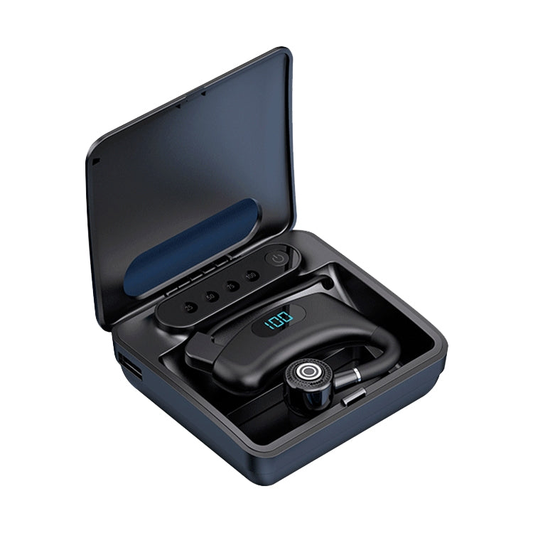 Auricular Bluetooth 5.2 V12 Estilo Empresarial Pendurado, Ecrã Digital LED Inteligente, Sem Fios com Caixa de Carregamento