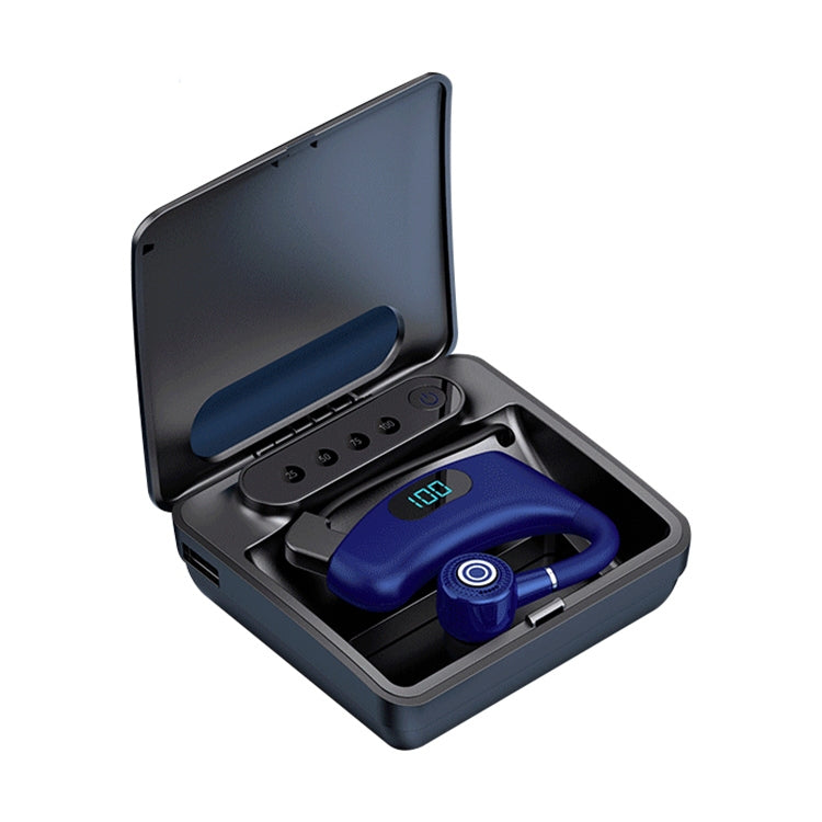 Auricular Bluetooth 5.2 V12 Estilo Empresarial Pendurado, Ecrã Digital LED Inteligente, Sem Fios com Caixa de Carregamento