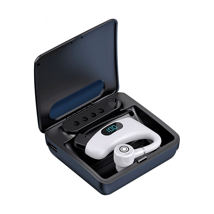 Auricular Bluetooth 5.2 V12 Estilo Empresarial Pendurado, Ecrã Digital LED Inteligente, Sem Fios com Caixa de Carregamento