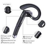 Auricular Bluetooth YYK-525 com Gancho Rotativo Único, Cancelamento de Ruído, com Caixa de Carregamento e Ecrã Digital