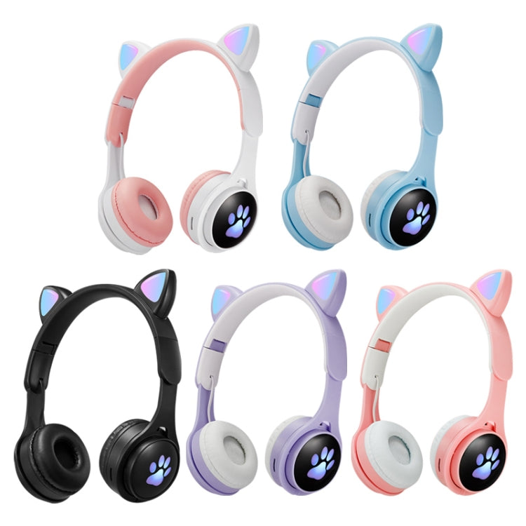 Auricular Bluetooth Dobrável B30 com Orelhas de Gato, Colorido e Luminoso, com Entrada 3.5mm e Slot para Cartão TF