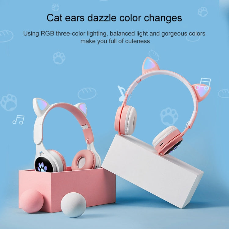 Auricular Bluetooth Dobrável B30 com Orelhas de Gato, Colorido e Luminoso, com Entrada 3.5mm e Slot para Cartão TF