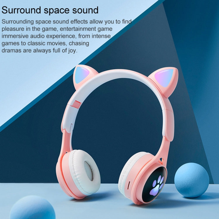 Auricular Bluetooth Dobrável B30 com Orelhas de Gato, Colorido e Luminoso, com Entrada 3.5mm e Slot para Cartão TF