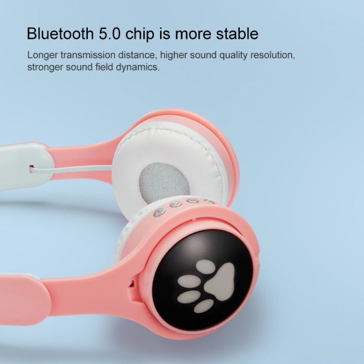 Auricular Bluetooth Dobrável B30 com Orelhas de Gato, Colorido e Luminoso, com Entrada 3.5mm e Slot para Cartão TF