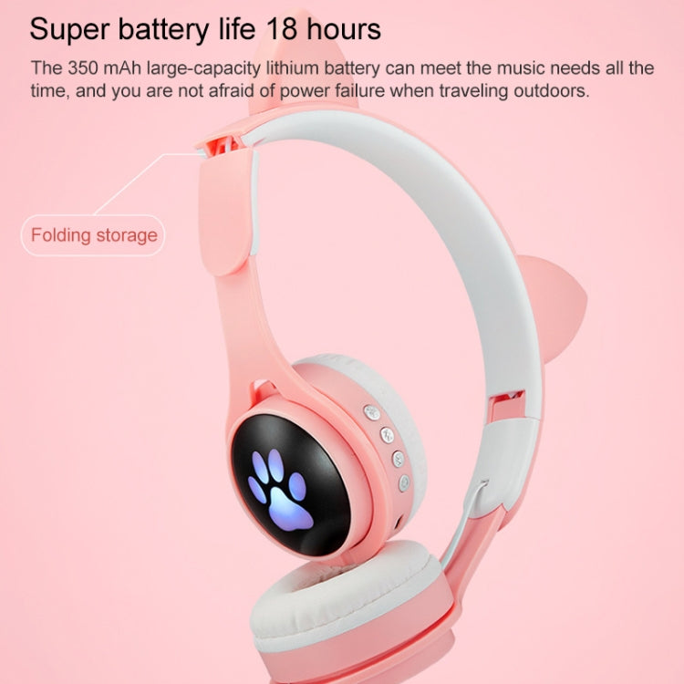 Auricular Bluetooth Dobrável B30 com Orelhas de Gato, Colorido e Luminoso, com Entrada 3.5mm e Slot para Cartão TF