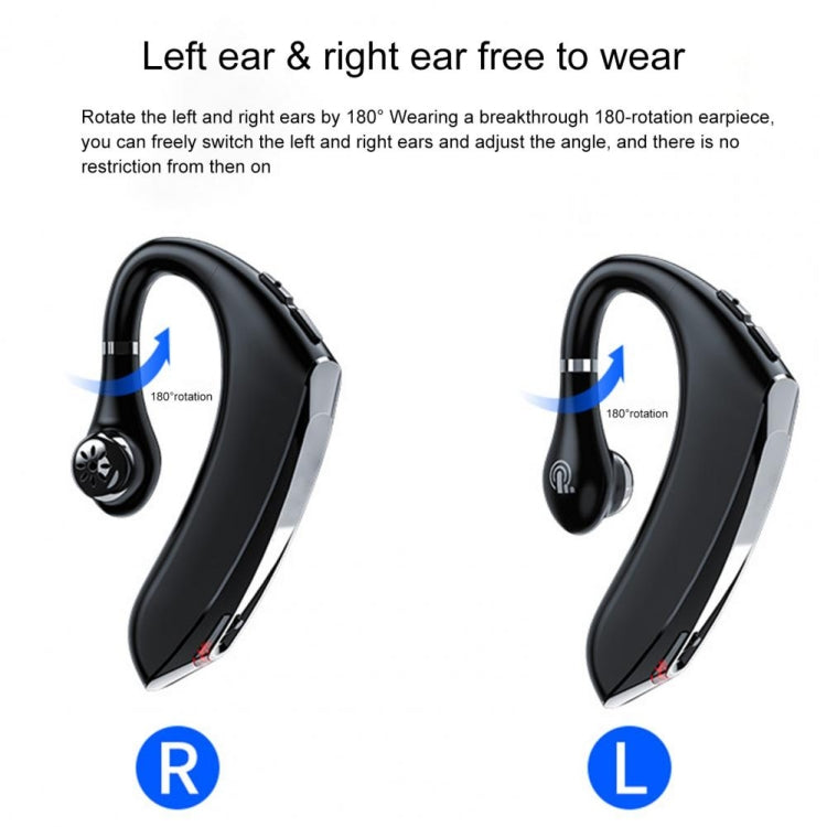 DS800 Bluetooth 5.0 Auricular Bluetooth sem fios desportivo empresarial universal com estilo de pendurar na orelha, Versão Atualizada, Versão Atualizada (Preto), Versão Atualizada (Vermelho)