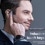 M-1 Auricular Bluetooth de condução óssea com redução de ruído táctil montado nas costas com microfone destacável