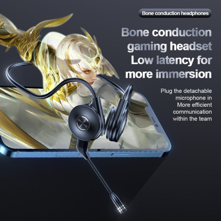M-1 Auricular Bluetooth de condução óssea com redução de ruído táctil montado nas costas com microfone destacável