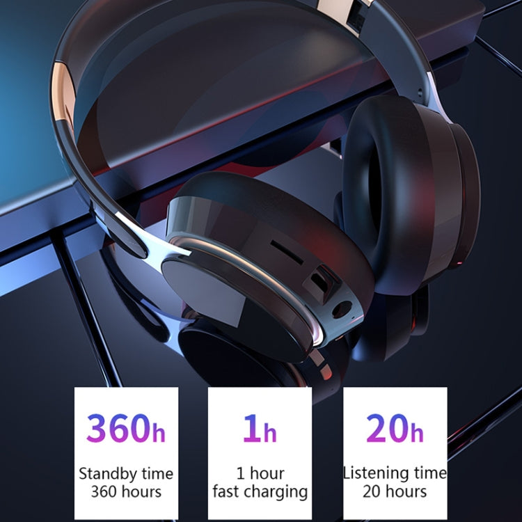07S Auricular Bluetooth V5.0 dobrável para jogos e desporto sem fios com microfone