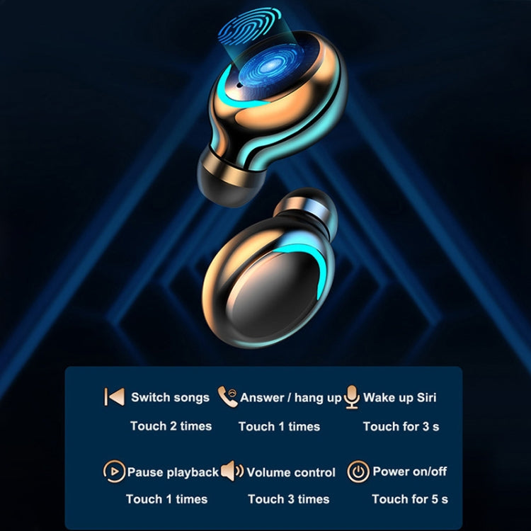F9-5C Auricular Bluetooth com redução de ruído, luz LED e ecrã digital (Preto), F9-5C Luz LED Preto, F9-5C Luz LED Branco