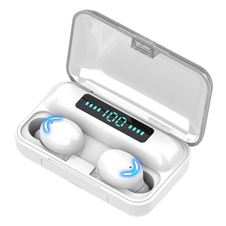 Auricular Bluetooth com Luz Respiratória de Quatro Barras + Ecrã Digital e Redução de Ruído F9-5C, Luz de Quatro Barras Preta, Luz de Quatro Barras Branca F9-5C