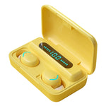 Auricular Bluetooth com Luz Respiratória de Quatro Barras + Ecrã Digital e Redução de Ruído Série Macaron F9-5C, Luz de Quatro Barras Azul Escuro, Luz de Quatro Barras Rosa, Luz de Quatro Barras Azul Bebé, Luz de Quatro Barras Amarela F9-5C Macaron