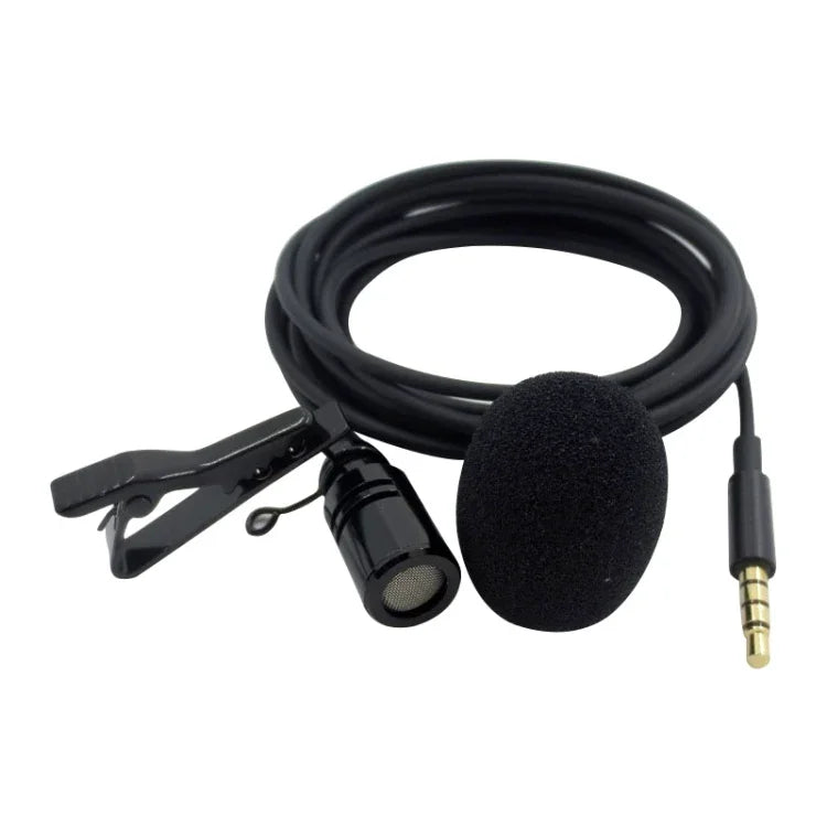 Microfone Lavalier de Colarinho com Clipe para Gravação para Telemóvel, Comprimento do Cabo: 2,5m, 2,5m