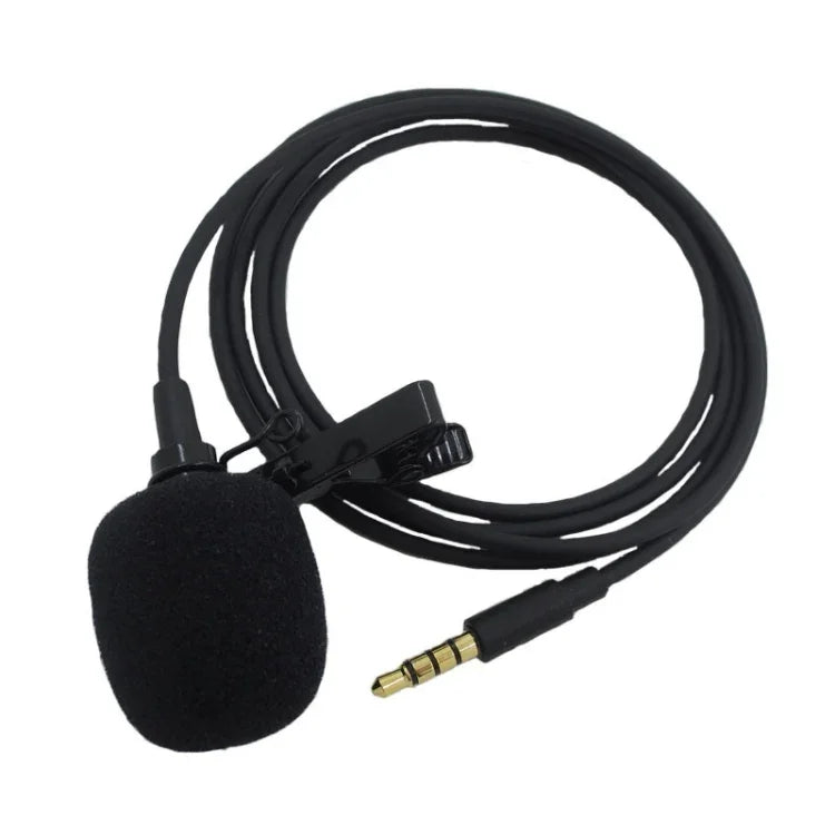Microfone Lavalier de Colarinho com Clipe para Gravação para Telemóvel, Comprimento do Cabo: 2,5m, 2,5m