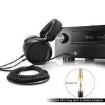Cabo de Áudio Estéreo Duplo 3,5mm com Mola para Auscultadores Denon AH-D7100 7200 D600 D9200 5200