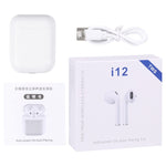 Auricular Bluetooth i12 TWS com Caixa de Carregamento, i12