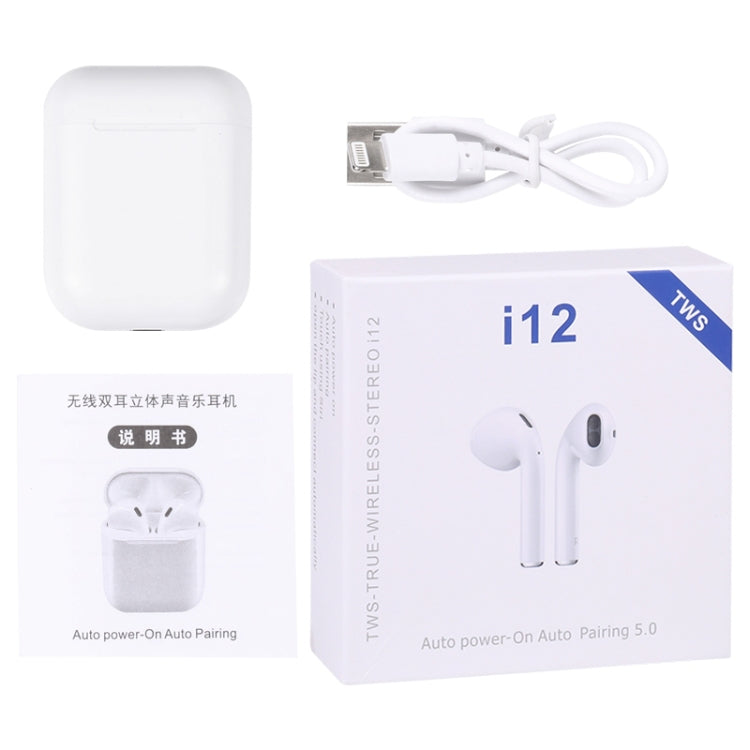 Auricular Bluetooth i12 TWS com Caixa de Carregamento, i12