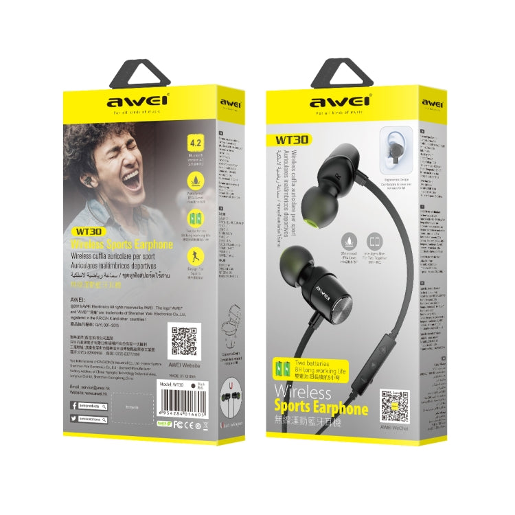 Auricular Bluetooth Desportivo Impermeável awei WT30