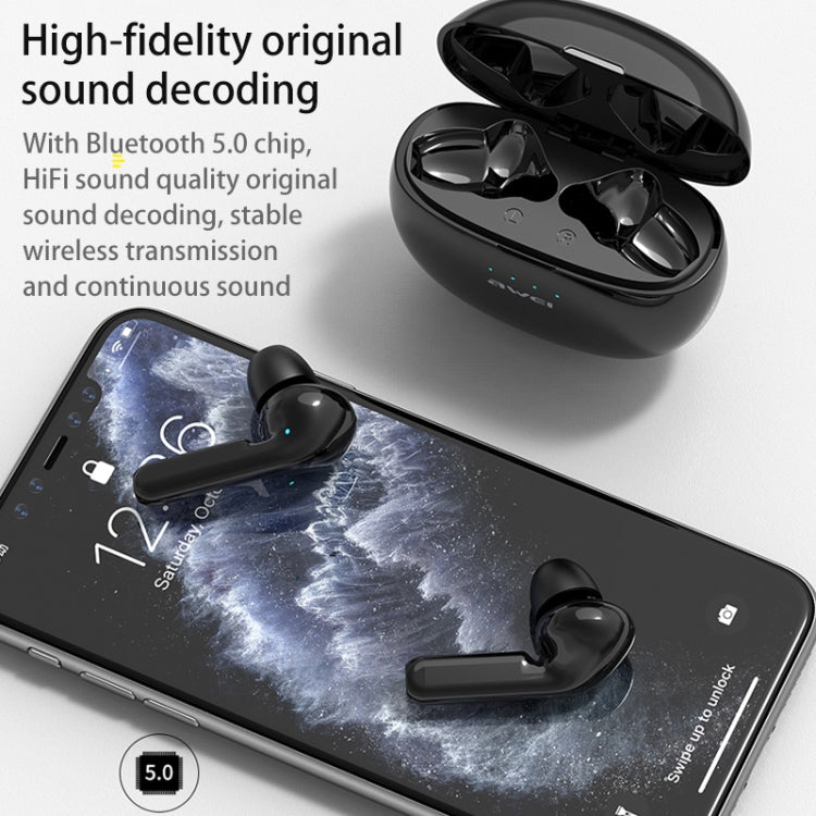 Auricular desportivo TWS Bluetooth V5.0 awei T15 com estojo de carregamento, T15