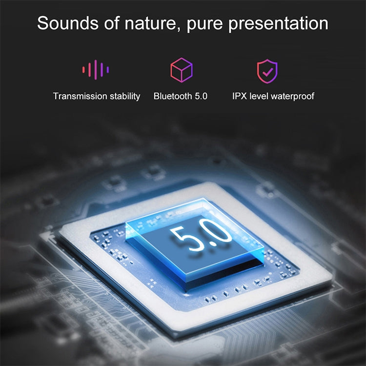 Auricular Bluetooth sem fios DT-4 IPX à prova de água Bluetooth 5.0 com caixa de carregamento magnética de 350mAh, suporte para chamadas, DT-4