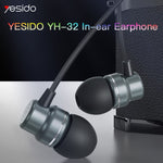 Yesido YH32 Auricular com Fio In-Ear 3.5mm, Comprimento: 1,2m, YH32