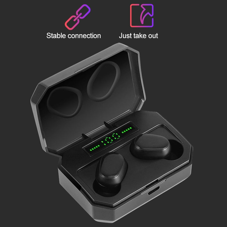 Auricular Bluetooth Sem Fios DT-14 com Dois Ouvidos, Suporta Toque, Carregamento Magnético Inteligente e Emparelhamento Automático ao Ligar