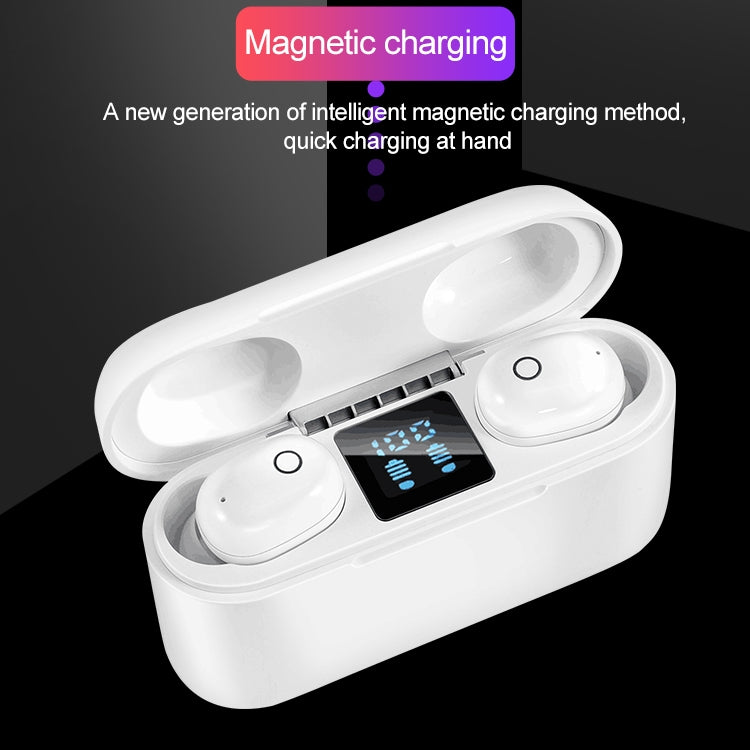 Auricular Bluetooth Sem Fios Dt-18 com Dois Ouvidos, Caixa de Carregamento de 2000mAh, Toque e Carregamento Magnético Inteligente