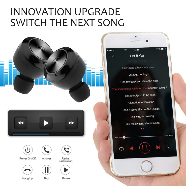 Auricular Bluetooth Sem Fios BTH-A6 Bluetooth 5.0 com Caixa de Carregamento Magnética, BTH-A6