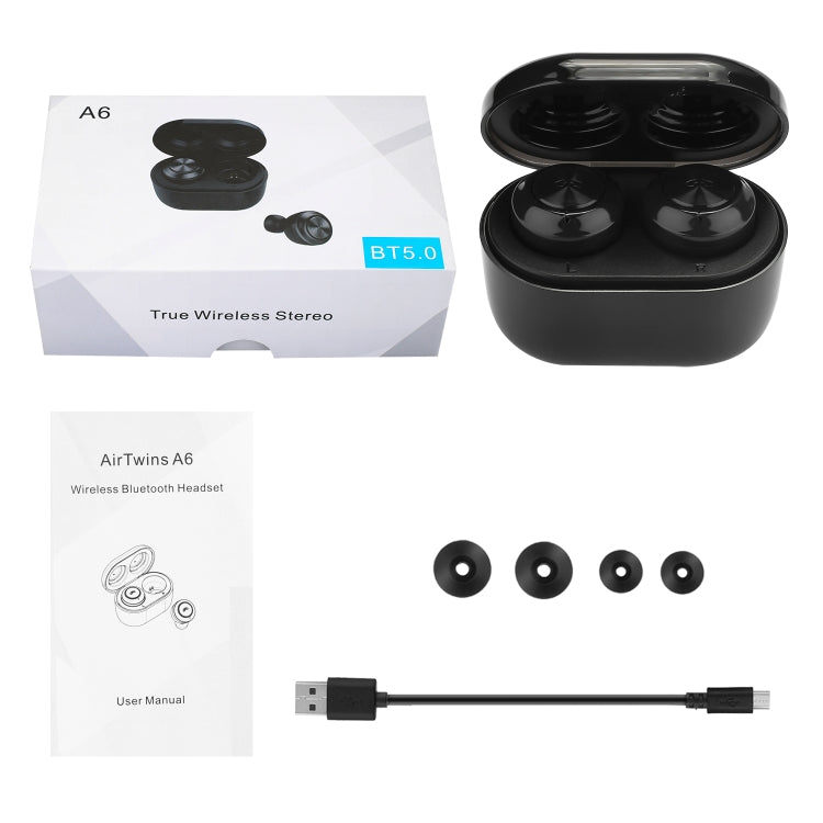 Auricular Bluetooth Sem Fios BTH-A6 Bluetooth 5.0 com Caixa de Carregamento Magnética, BTH-A6
