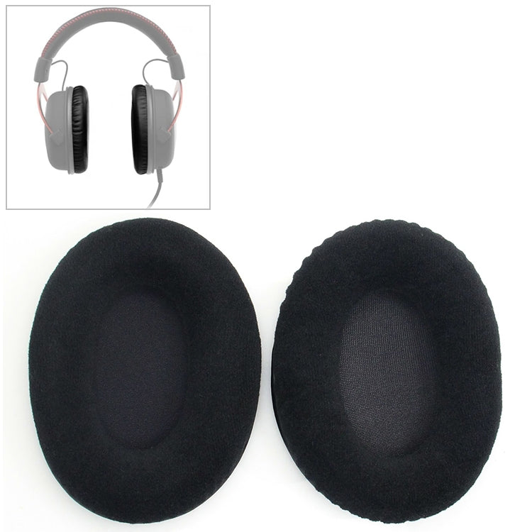 2 PCS Para Kingston KHX-HSCP / HyperX Cloud II Almofada de Auscultadores Capa de Espuma de Rede Preta de Flanela Substituição de Almofadas Auriculares, Para Kingston KHX-HSCP HyperX Cloud II (Flanela Preta)