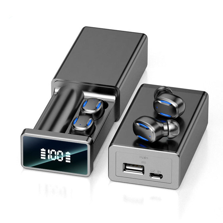 A22 Versão Inglesa Auscultadores Bluetooth com Ecrã Digital Retrátil e Caixa de Carregamento Magnética, Suporta Luz Tátil e Power Bank, Versão Inglesa