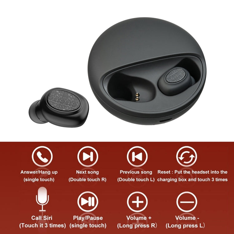 Auricular Estéreo Bluetooth Sem Fios TWS YH-03 V5.0 com Estojo de Carregamento, Suporta Assistente de Voz
