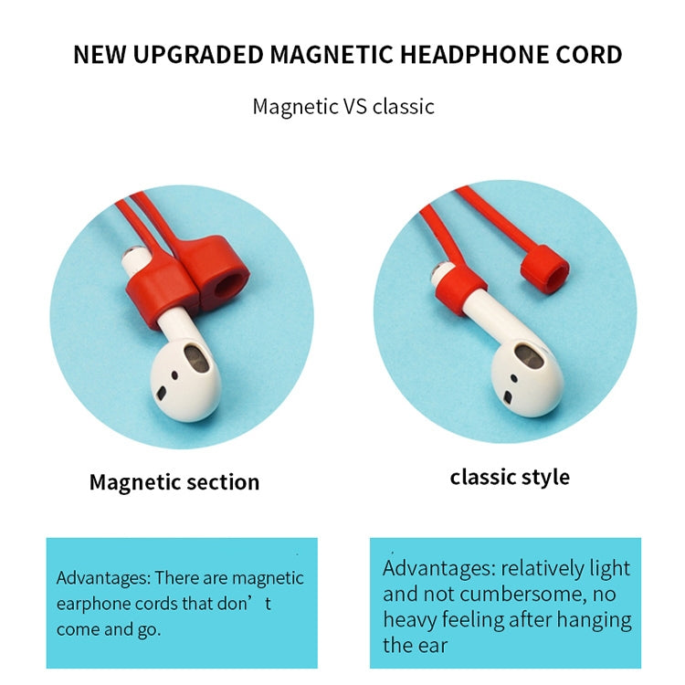 Cordão Magnético de Silicone Anti-perda para Auriculares Bluetooth Sem Fios para Apple AirPods 1 / 2